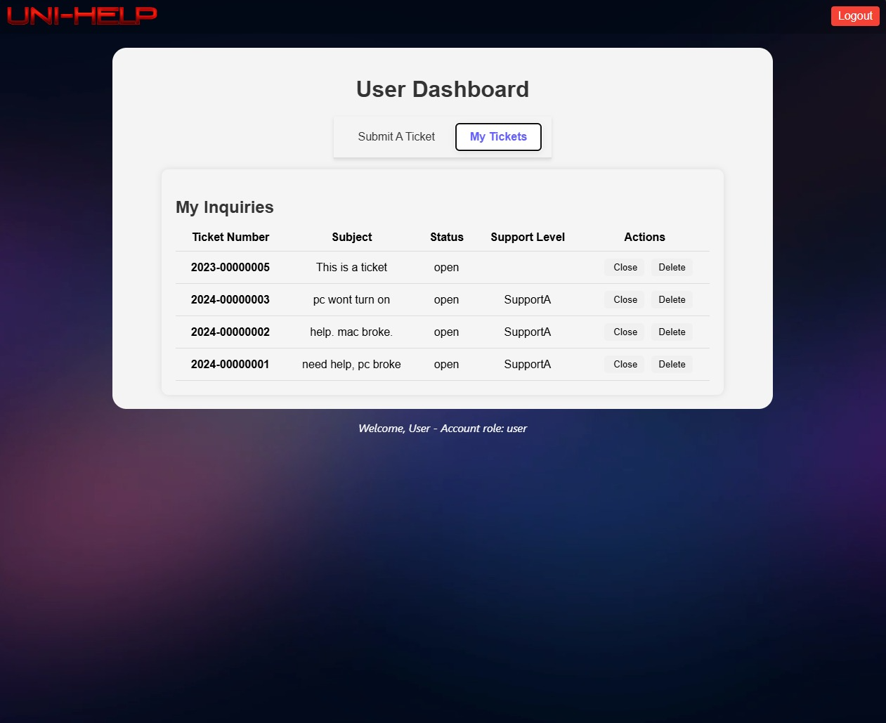 UniHelp HelpDesk App